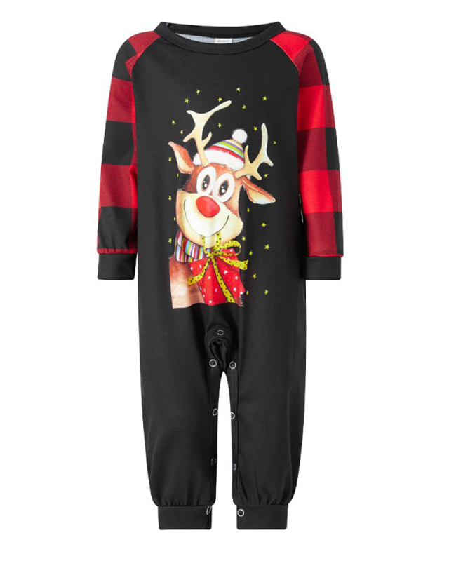 Deer Printed Family Sleepwear  Christmas Family House Wear Mom Dad Children Kids Costume