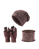 3PCS  Set Wholesale Unisex Beanie Hat Scarf Set