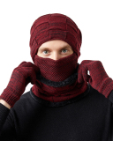 4PCS  Set Wholesale Unisex Beanie Hat Scarf Gloves Set
