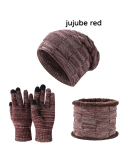 3PCS  Set Wholesale Unisex Beanie Hat Scarf Set