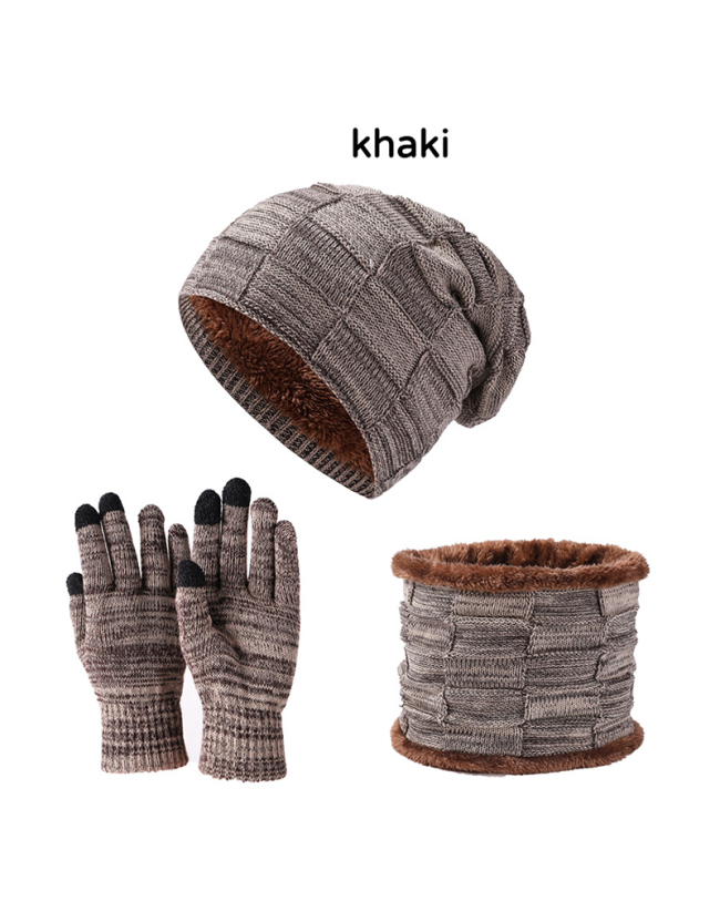 3PCS  Set Wholesale Unisex Beanie Hat Scarf Set