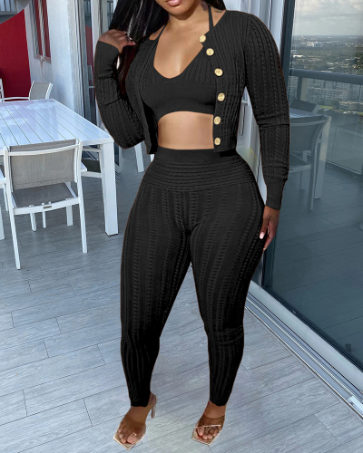 3 Piece Set Wholesale Women Sweater Set S-XXL