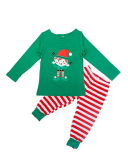 Cartoon Striped Christmas House Wear Familiar Two Piece Costume