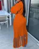 Oversize Tassel Sweater Cardigan Overcoat Long Sleeve Sweater Coat
