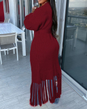 Oversize Tassel Sweater Cardigan Overcoat Long Sleeve Sweater Coat