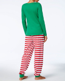 Cartoon Striped Christmas House Wear Familiar Two Piece Costume