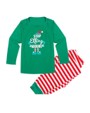 Cartoon Striped Christmas House Wear Familiar Two Piece Costume