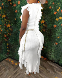 Wholesale Knitted Dress Tassle Sleeveless Women Sweater Dress