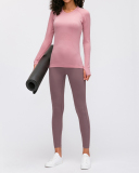 Women Long Sleeve O Neck Slim Breathable Sports Yoga Tops 4-12