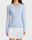 Women Long Sleeve O Neck Slim Breathable Sports Yoga Tops 4-12