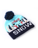 Led Light Popular Plush Printed Christmas Hat