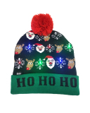 Led Light Popular Plush Printed Christmas Hat