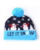Led Light Popular Plush Printed Christmas Hat