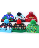 Led Light Popular Plush Printed Christmas Hat