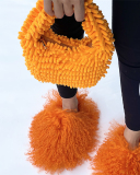 New Popular Candy Color Multicolor Offer Cute Plush Handbag One Size