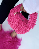 New Popular Candy Color Multicolor Offer Cute Plush Handbag One Size