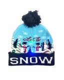 Led Light Popular Plush Printed Christmas Hat