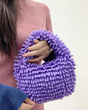 New Popular Candy Color Multicolor Offer Cute Plush Handbag One Size