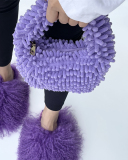New Popular Candy Color Multicolor Offer Cute Plush Handbag One Size
