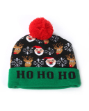 Led Light Popular Plush Printed Christmas Hat
