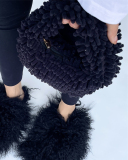 New Popular Candy Color Multicolor Offer Cute Plush Handbag One Size