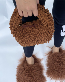 New Popular Candy Color Multicolor Offer Cute Plush Handbag One Size