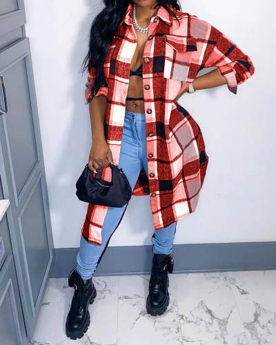 Fashion New Women Gitter Lapel Long Sleeve Long Coat Red Green Brown S-XL
