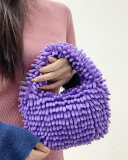 New Popular Candy Color Multicolor Offer Cute Plush Handbag One Size