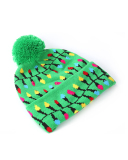 Led Light Popular Plush Printed Christmas Hat