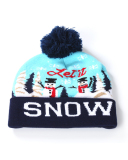 Led Light Popular Plush Printed Christmas Hat