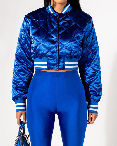 Woman's Long Sleeve Cotton Baskball Jackets & Coats Royal Blue Green Black S-XL