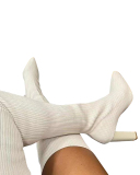 Knitted Long High Heel Women New Winter Boots