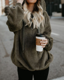Women Long Sleeve Solid Color Hoodies Velvet Sweatshirts Army Green Royal Blue Light Gray Deep Gray Wine Red Black Brown Pink S-5XL