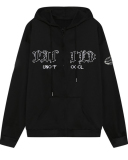 Hot Sale Retro Letter Embroidery Hoodie Long Sleeve Loose Cardigans Black Coffee Beige S-2XL