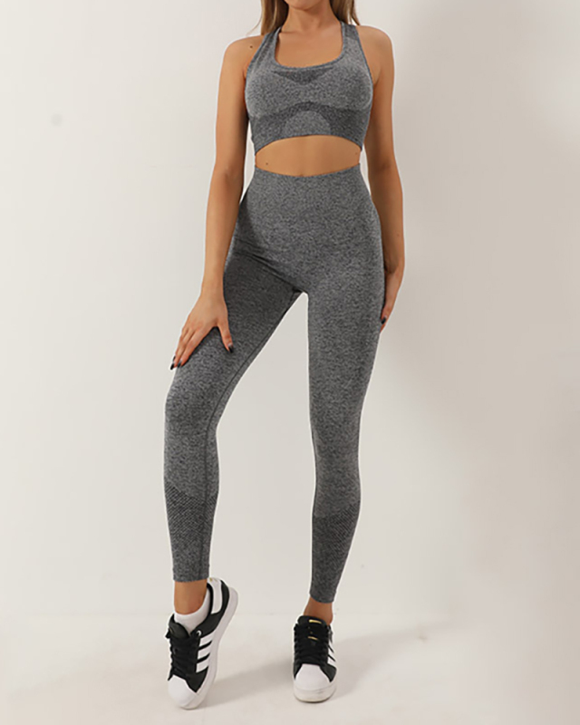 Gym Seamless Sports Outfits Women Workout Clothes Gym Sets 2 Piece Fitness Clothing Sports Leggings Bra Set