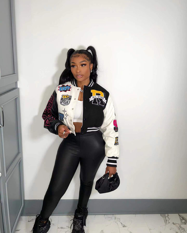 Digital Printed Women  Baseball Jacket Coat S-3XL