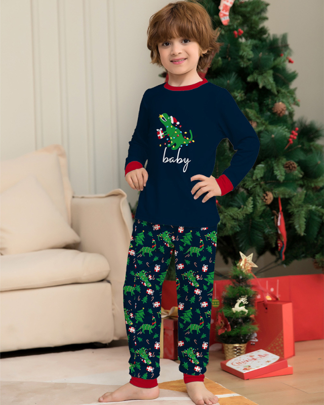 Wholesale Cute Printed Dinosaurs Family Pajamas