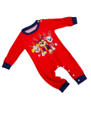 Blue Red Cute Carton Pritned Christmas Family Pajamas