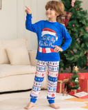 Snowflake Merry Christmas Home Wear Two Piece Sets Sleep Wear Blue