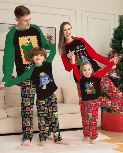 Cute Printed Merry Christmas Family Pajamas