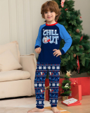Chill Out Snowflake Printed Christmas Family Pajamas Blue