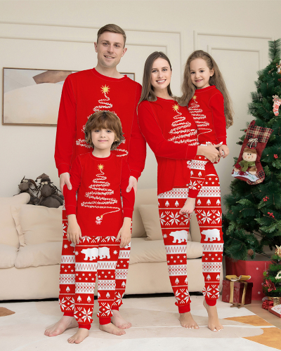 Wholesale Reindeer Printed Family Christmas Pajamas