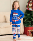 Snowflake Merry Christmas Home Wear Two Piece Sets Sleep Wear Blue