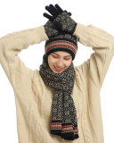 Winter Knitted Scarf Warm Wool Hat Scarf Gloves Three Pieces Warm Sets