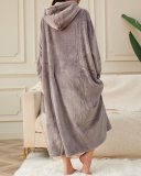 Velvet Sleep Dress Plus Length Plus Velvet Warm Home Wear