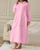 Velvet Sleep Dress Plus Length Plus Velvet Warm Home Wear