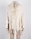 Women Winter Fur Shawls Wraps Over Size Coat Cardigan Tassel Jacket
