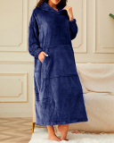 Velvet Sleep Dress Plus Length Plus Velvet Warm Home Wear