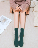 Fashion Solid Color Plus Velvet Fall Winter Socking