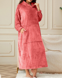 Velvet Sleep Dress Plus Length Plus Velvet Warm Home Wear